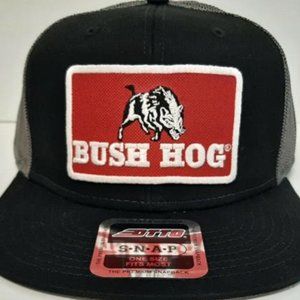 Bush Hog Landscaping Machines Embroidered Patch Trucker Cap Mesh Snapback Hat